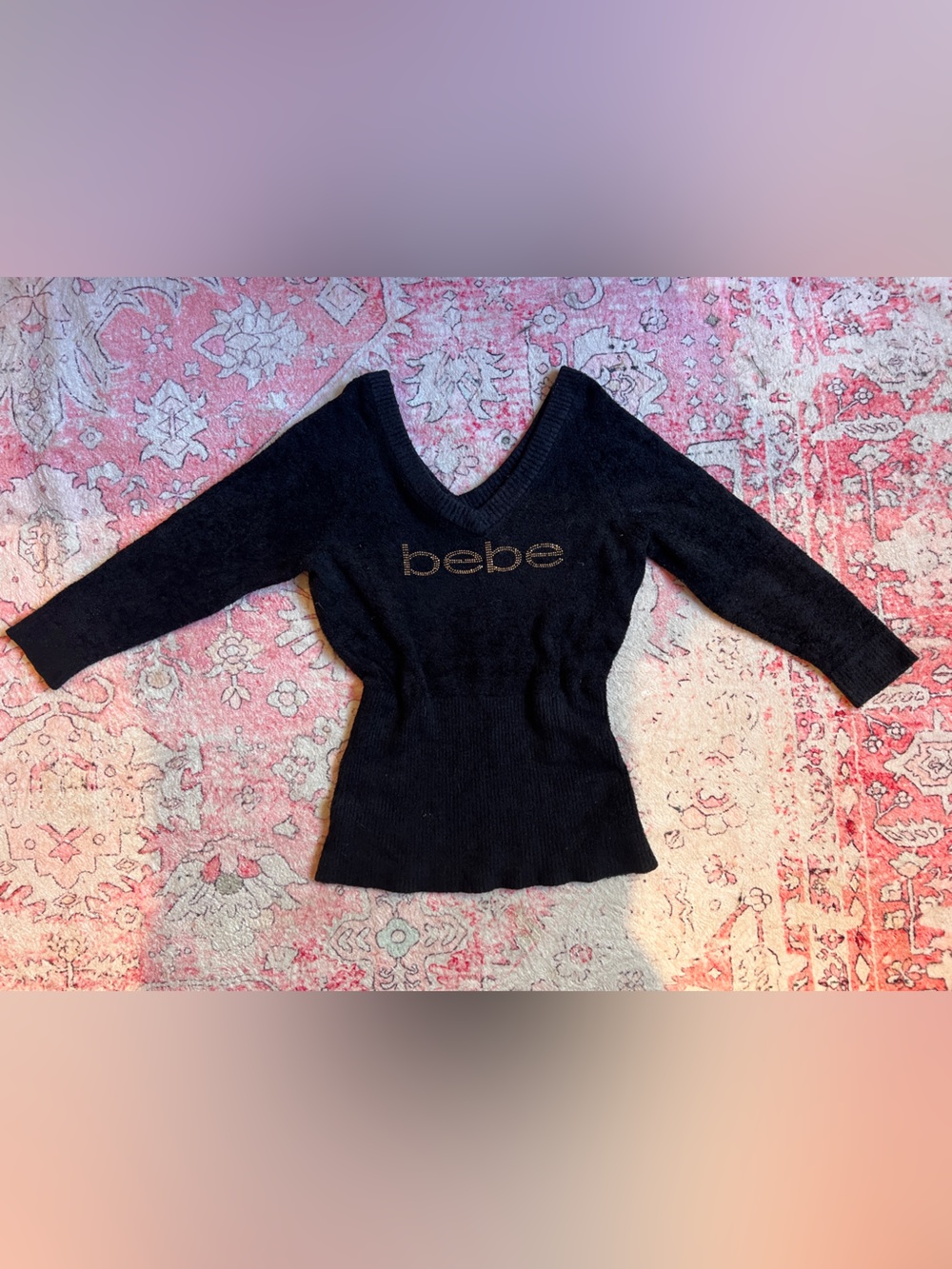 Bebe Rhinestone sweater top
